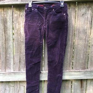 Deep Purple Corduroy Slim Pants